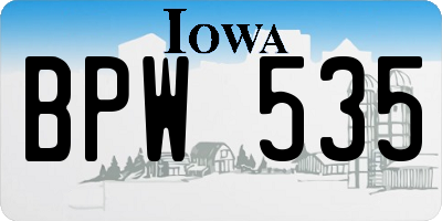 IA license plate BPW535