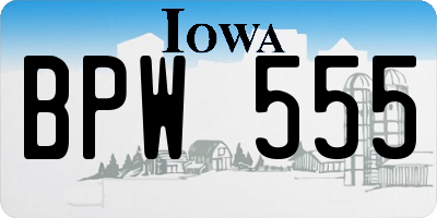 IA license plate BPW555