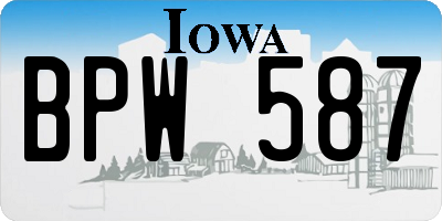 IA license plate BPW587