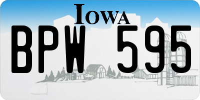IA license plate BPW595
