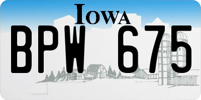 IA license plate BPW675