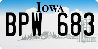 IA license plate BPW683