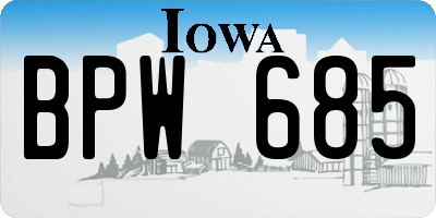 IA license plate BPW685