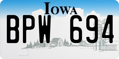 IA license plate BPW694