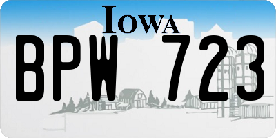IA license plate BPW723