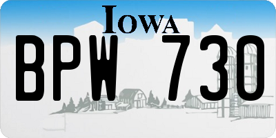 IA license plate BPW730