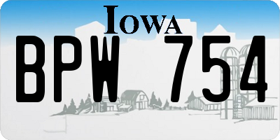 IA license plate BPW754