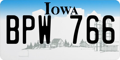 IA license plate BPW766