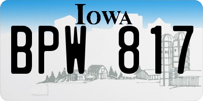 IA license plate BPW817