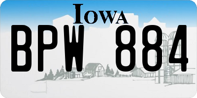 IA license plate BPW884