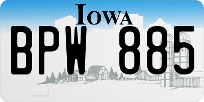 IA license plate BPW885