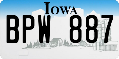 IA license plate BPW887
