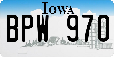 IA license plate BPW970