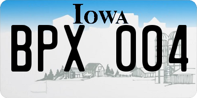 IA license plate BPX004