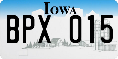 IA license plate BPX015