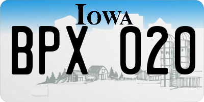 IA license plate BPX020