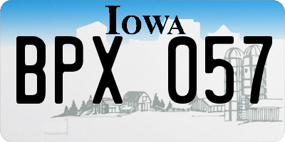 IA license plate BPX057