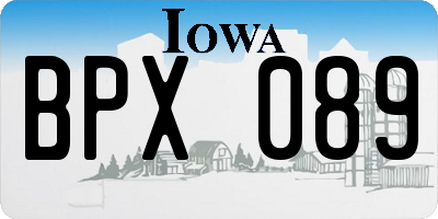 IA license plate BPX089