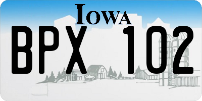 IA license plate BPX102