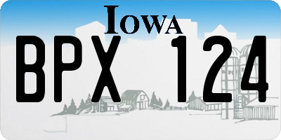 IA license plate BPX124