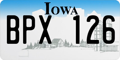 IA license plate BPX126