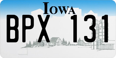 IA license plate BPX131