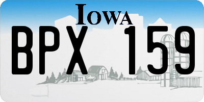 IA license plate BPX159