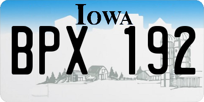 IA license plate BPX192