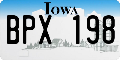 IA license plate BPX198