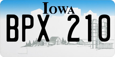 IA license plate BPX210