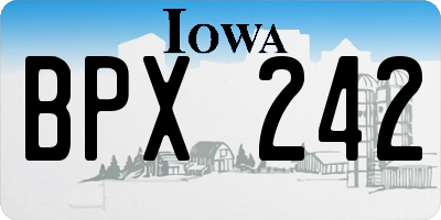 IA license plate BPX242