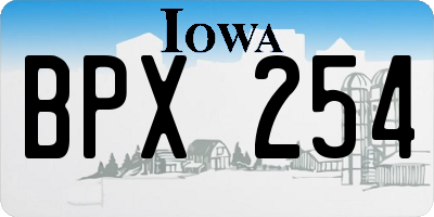 IA license plate BPX254