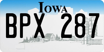IA license plate BPX287