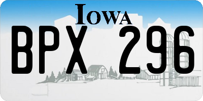 IA license plate BPX296