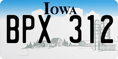 IA license plate BPX312