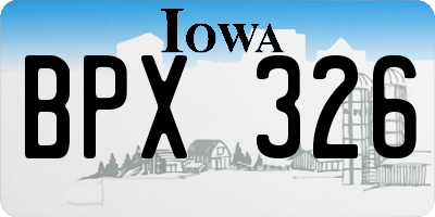 IA license plate BPX326