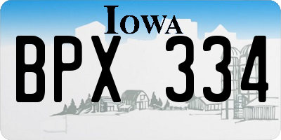 IA license plate BPX334