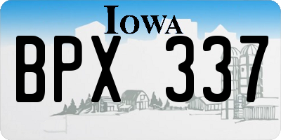 IA license plate BPX337