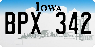 IA license plate BPX342