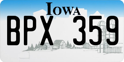 IA license plate BPX359