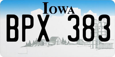 IA license plate BPX383