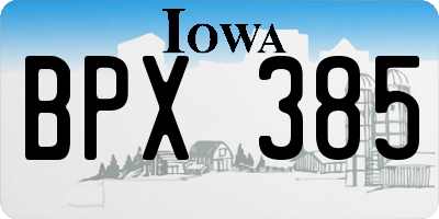 IA license plate BPX385