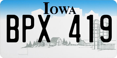 IA license plate BPX419