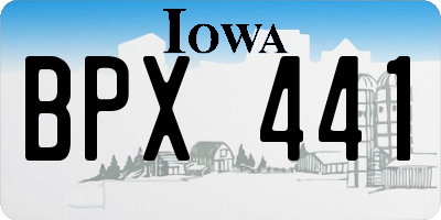 IA license plate BPX441