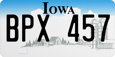 IA license plate BPX457