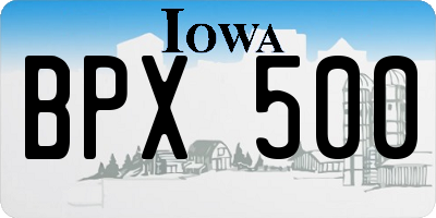 IA license plate BPX500