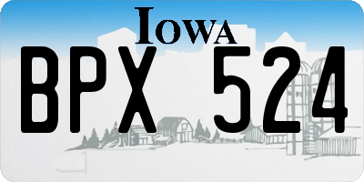IA license plate BPX524