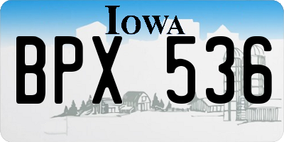 IA license plate BPX536