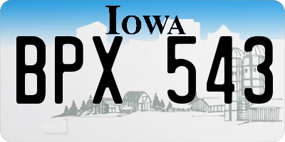 IA license plate BPX543