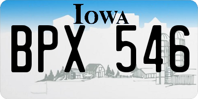 IA license plate BPX546